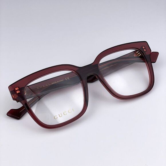 NEW  Gucci GG0958O 006 Burgundy Square Unisex Eyeglasses - Picture 6 of 11